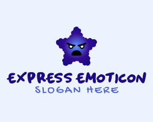 Emoticon - Angry Blue Star logo design