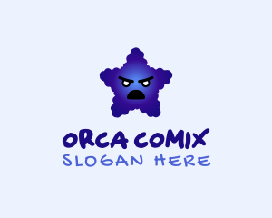 Computer Game - Angry Blue Star logo design