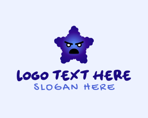 Emoticon - Angry Blue Star logo design