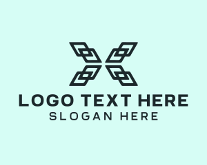 Aeronautical - Modern Letter X Company logo design
