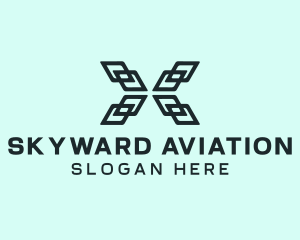 Aeronautical - Modern Letter X Company logo design