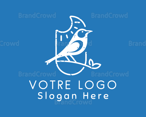 Sparrow Bird Forest Logo