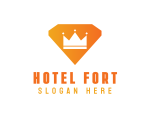 Orange Diamond Crown logo design