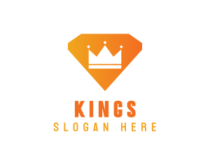 Orange Diamond Crown logo design