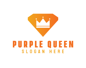 Orange Diamond Crown logo design