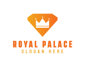 Orange Diamond Crown logo design