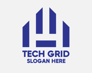 Grid - Blue House Real Estate logo design