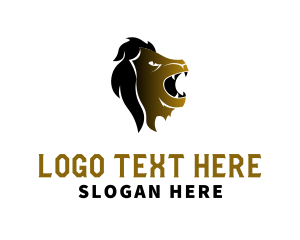 Gold Lion - Wild Lion Roar logo design
