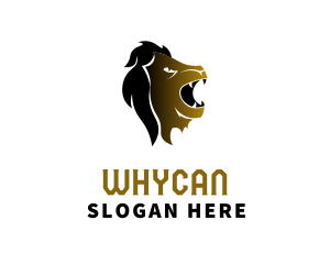 Gold Lion - Wild Lion Roar logo design
