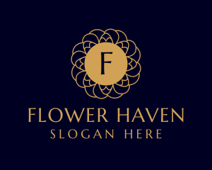 Golden Flower Mandala logo design