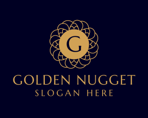 Golden Flower Mandala logo design