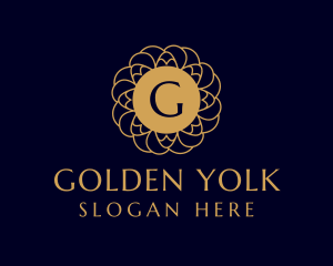 Golden Flower Mandala logo design