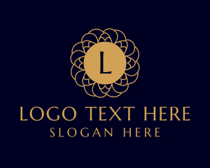 Golden Flower Mandala Logo