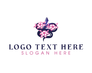 Serpent Floral Snake Logo