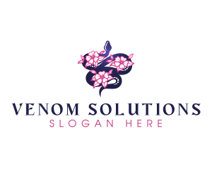 Serpent Floral Snake logo design