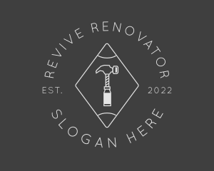 Renovator - Hipster Hammer Builder logo design