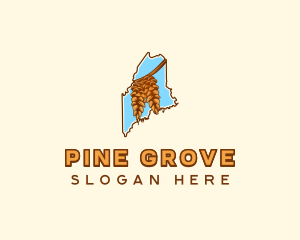 Maine White Pine Cone logo design