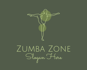 Zumba - Green Yoga Stretch Monoline logo design