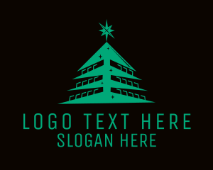 Holiday - Green Christmas Tree logo design