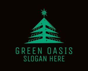 Green Christmas Tree logo design