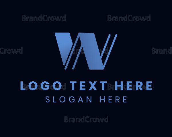 Business Minimalist Fold Letter W Logo