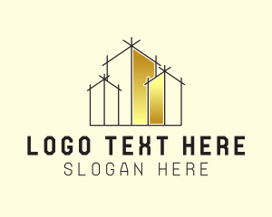 Construction - Gold Building Development logo design
