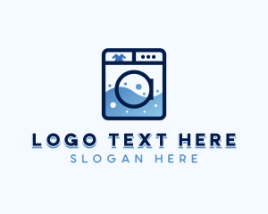 Wash - Clothes Washer Laundromat logo design