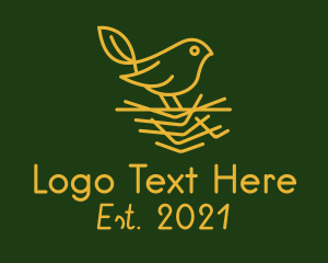 Nesting - Gold Leaf Sparrow logo design