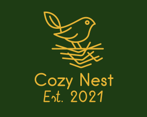 Nesting - Gold Leaf Sparrow logo design