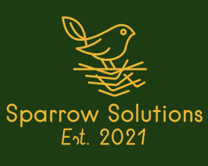 Gold Leaf Sparrow  logo design