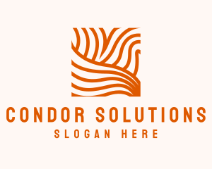 Orange Abstract Lines logo design