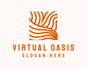 Orange Abstract Lines logo design