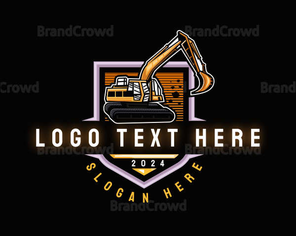 Construction Excavator Digger Logo