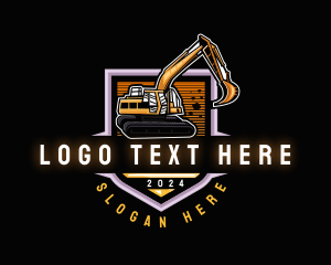 Backhoe - Construction Excavator Digger logo design