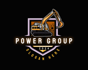 Construction Excavator Digger Logo