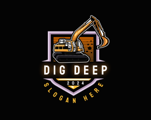 Construction Excavator Digger logo design