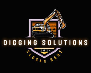 Construction Excavator Digger logo design