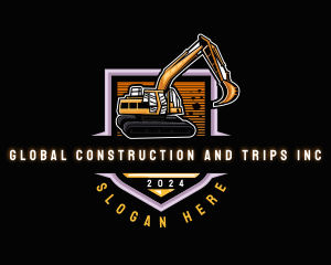 Construction Excavator Digger logo design