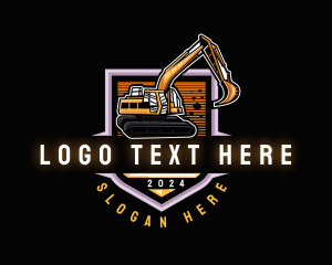 Machine - Construction Excavator Digger logo design