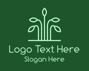 Monoline - Simple Green Plant logo design