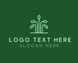 Line Art - Eco Green Plant logo design