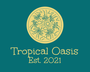 Tropical - Tropical Summer Coconut Trees logo design