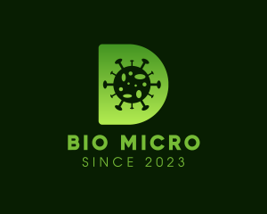 Microbiology - Green Letter D Virus logo design