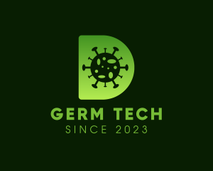 Germ - Green Letter D Virus logo design