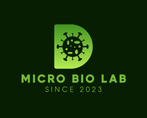 Microbiologist - Green Letter D Virus logo design