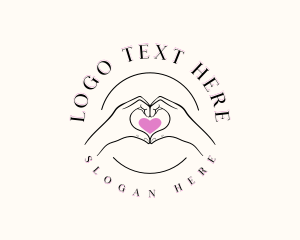 Love - Hand Sign Heart logo design