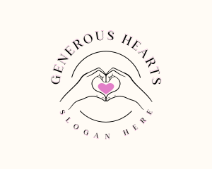 Philanthropy - Hand Sign Heart logo design
