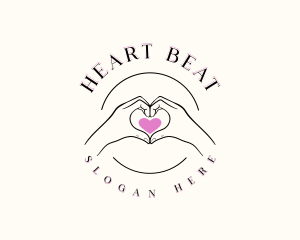 Hand Sign Heart logo design