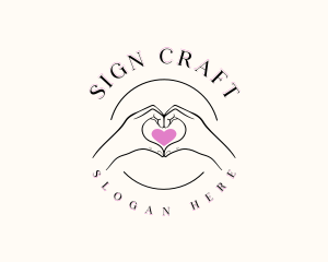 Sign - Hand Sign Heart logo design
