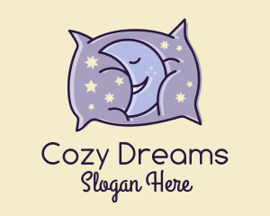 Sleepy Moon Pillow  logo design